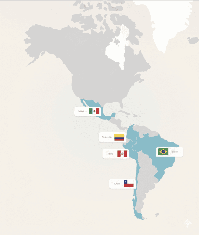 Cinco países. Un mismo estándar.